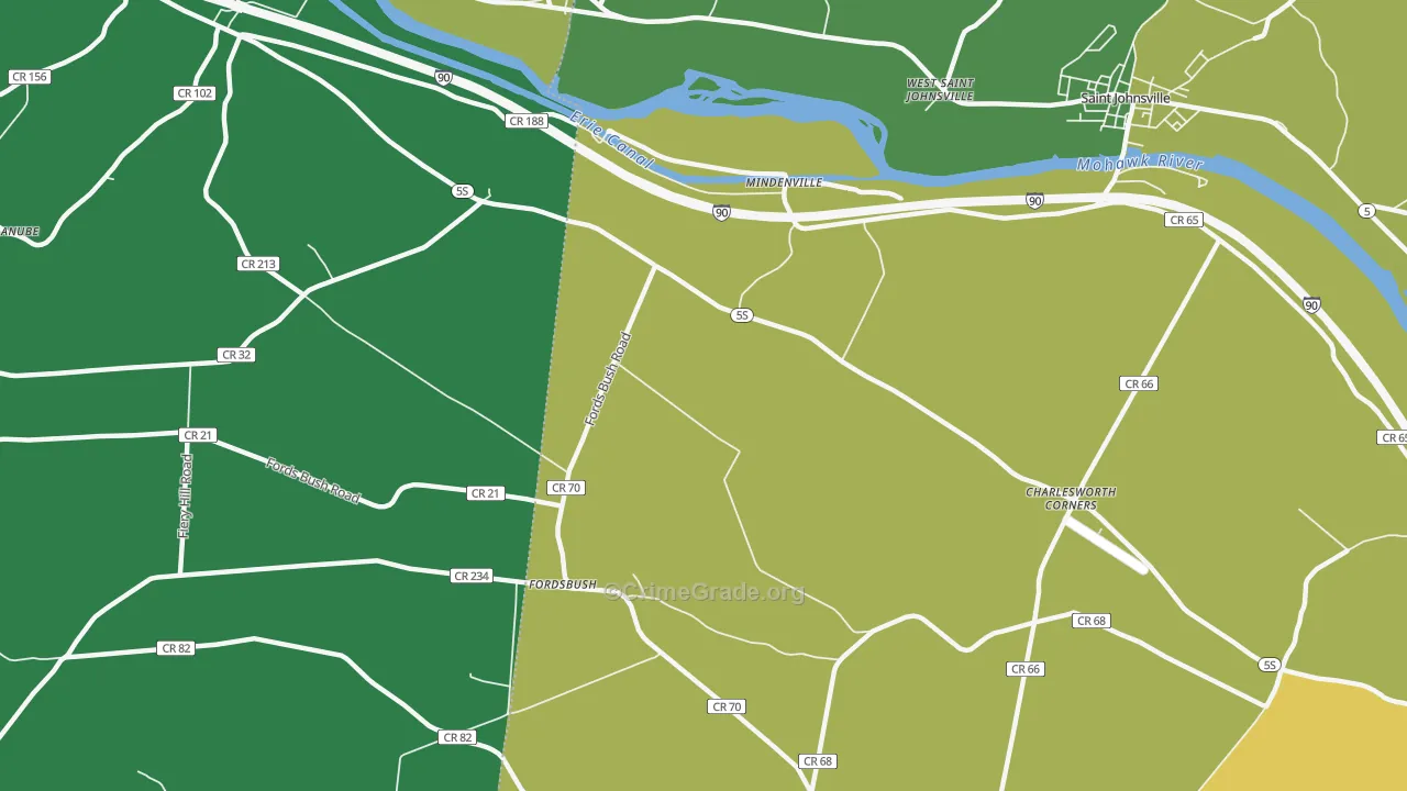 Mindenville, NY Map of Drug-Related Crime Rates