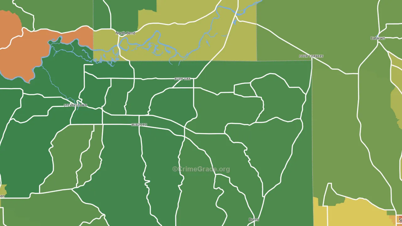Mindoro, WI Map of Drug-Related Crime Rates