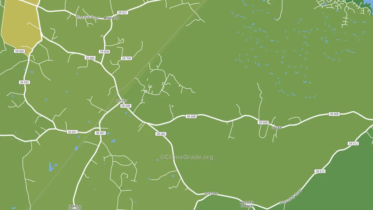 Mine Run, VA Map of Drug-Related Crime Rates