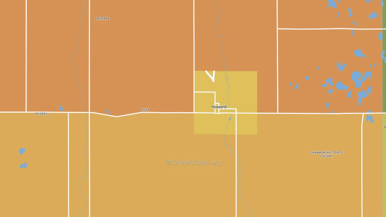 Miner County, SD Map of Drug-Related Crime Rates