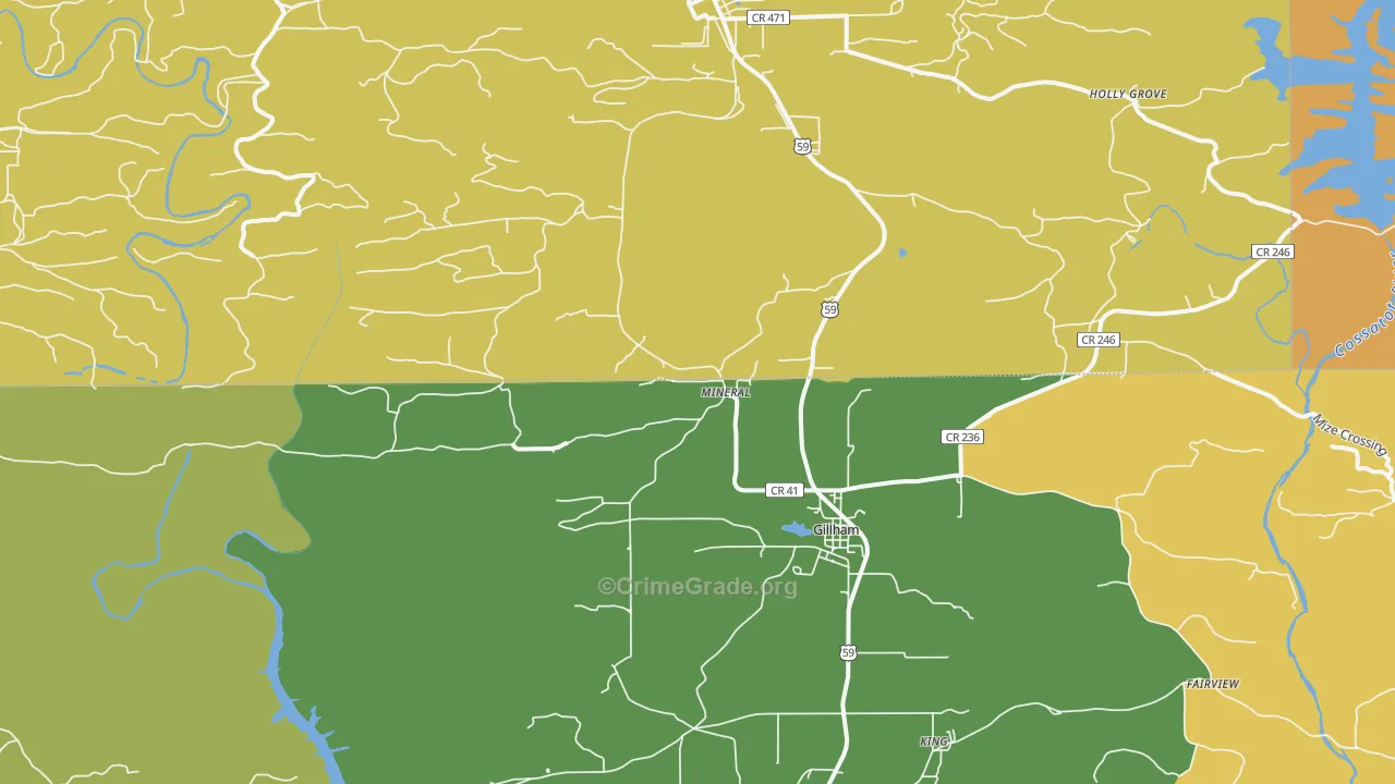 Mineral, AR Map of Drug-Related Crime Rates