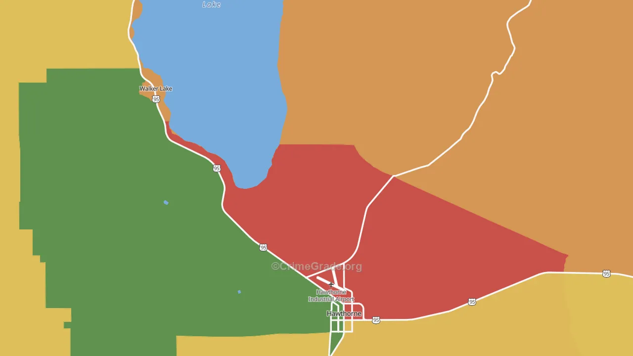 Mineral County, NV Map of Drug-Related Crime Rates