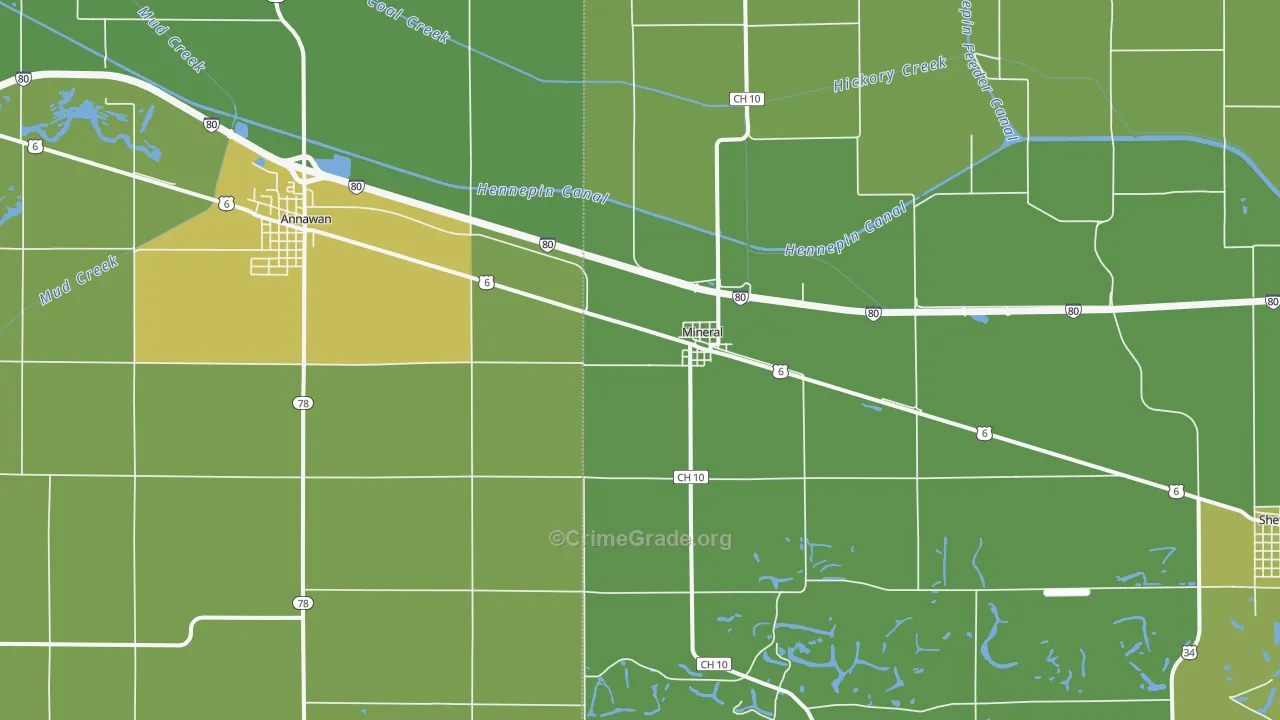 Mineral, IL Map of Drug-Related Crime Rates