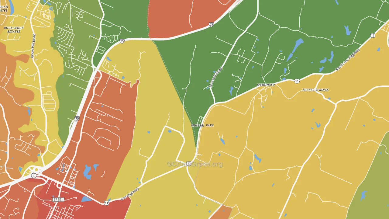 Mineral Park, TN Map of Drug-Related Crime Rates