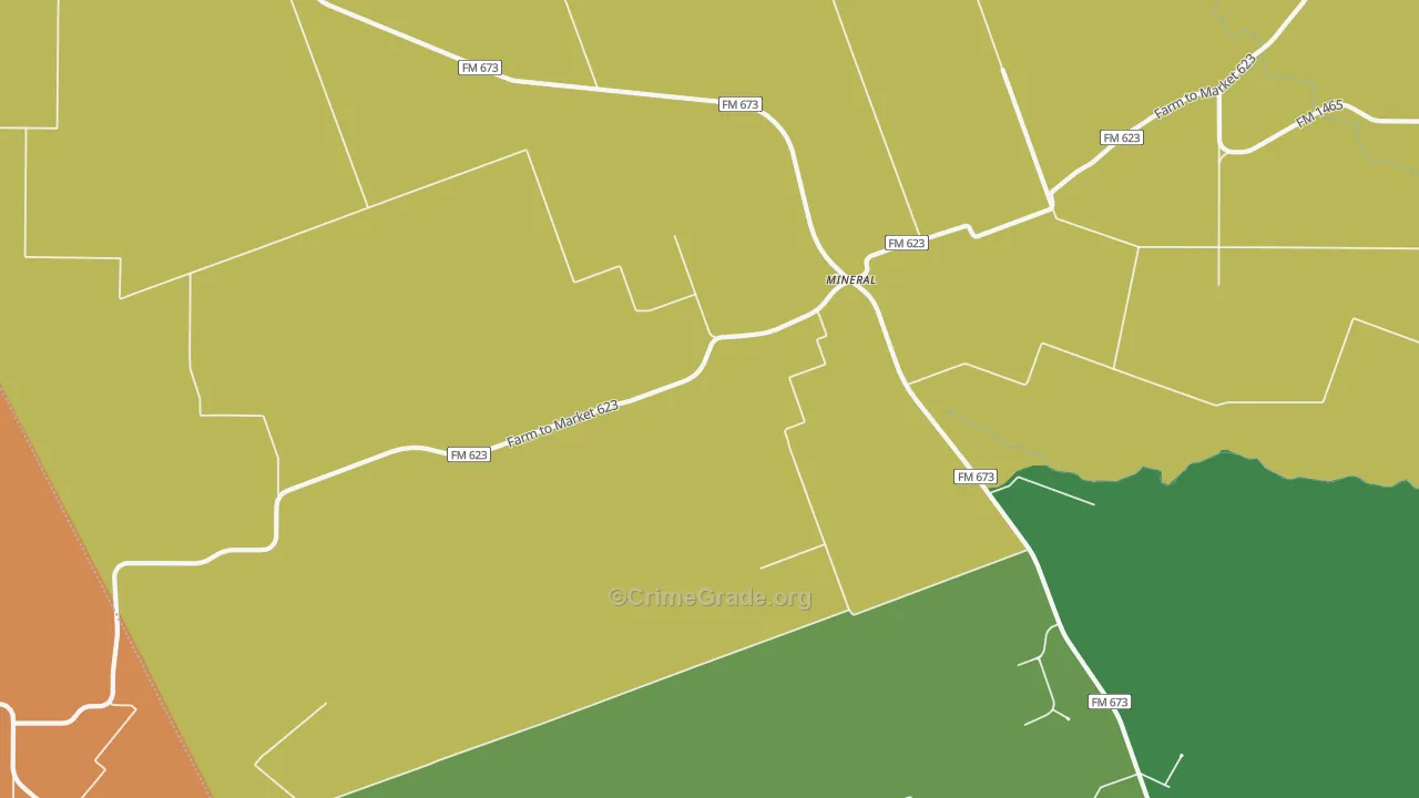 Mineral, TX Map of Drug-Related Crime Rates