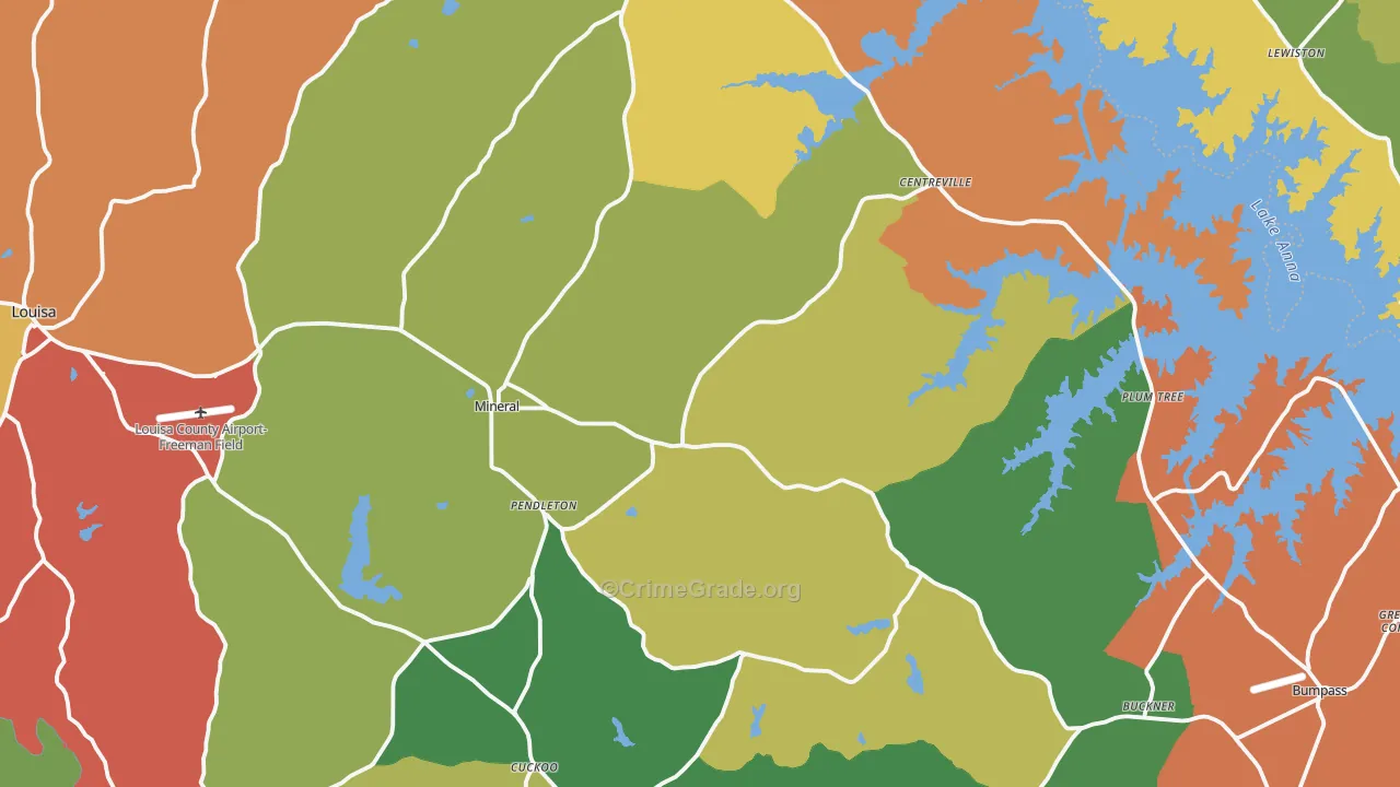 Mineral, VA Map of Drug-Related Crime Rates