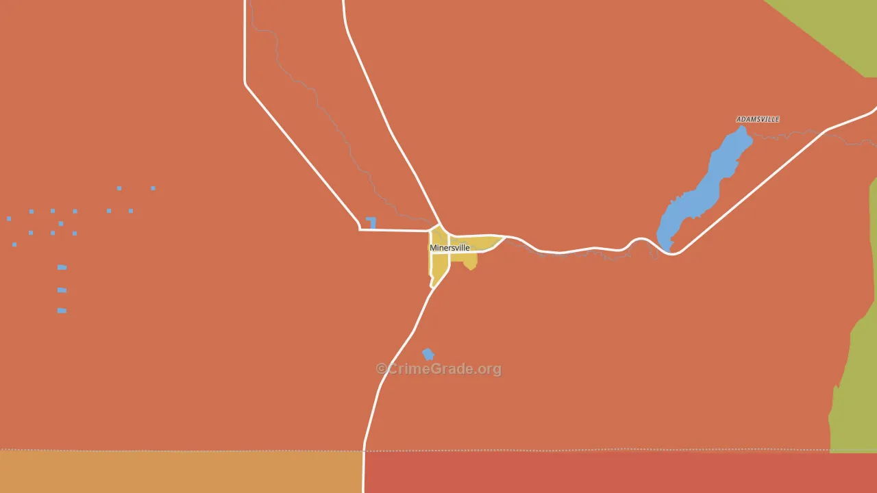 Minersville, UT Map of Drug-Related Crime Rates