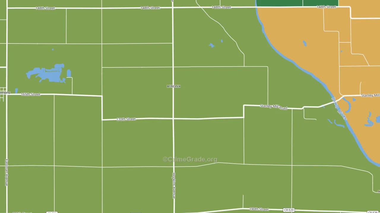 Minerva, IA Map of Drug-Related Crime Rates