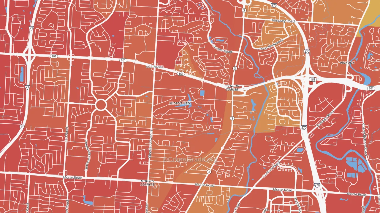 Minerva Park, OH Map of Drug-Related Crime Rates