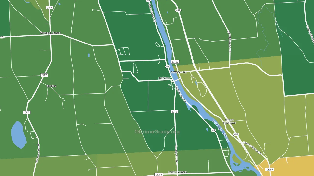 Minetto, NY Map of Drug-Related Crime Rates
