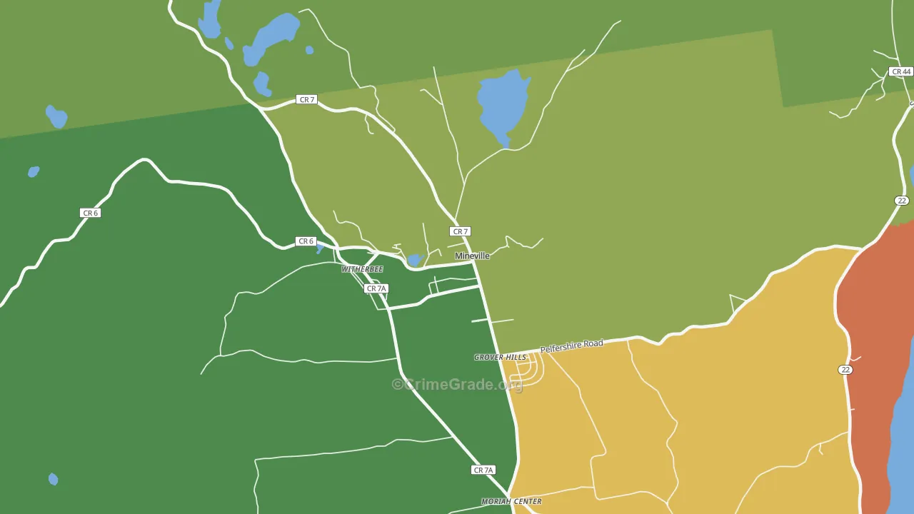 Mineville, NY Map of Drug-Related Crime Rates