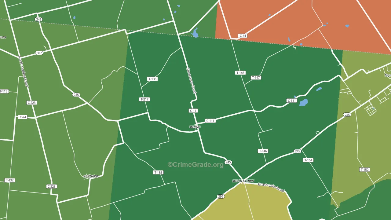 Mingo, OH Map of Drug-Related Crime Rates