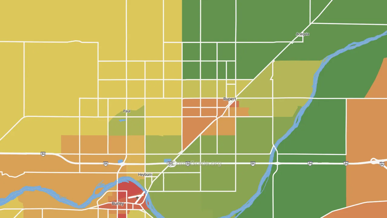 Minidoka County, ID Map of Drug-Related Crime Rates