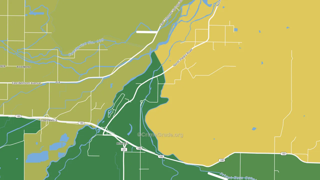 Minkler, CA Map of Drug-Related Crime Rates