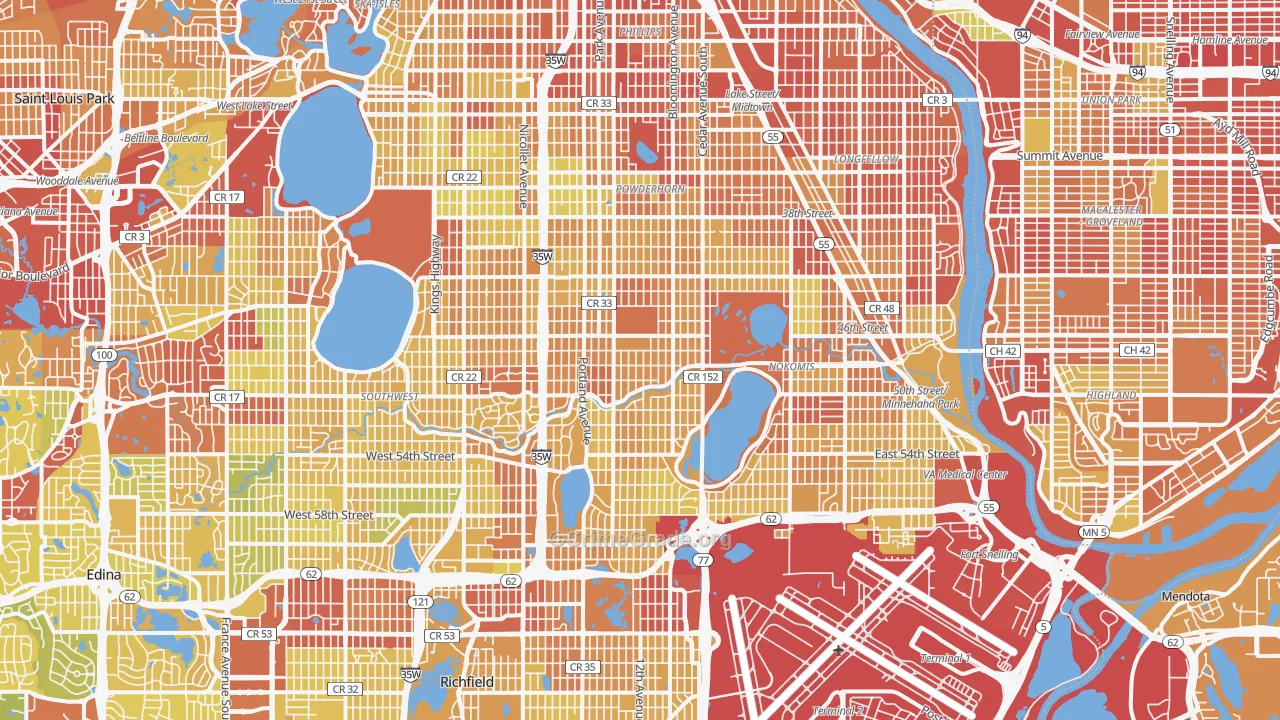 Minnehaha, Minneapolis, MN Map of Drug-Related Crime Rates