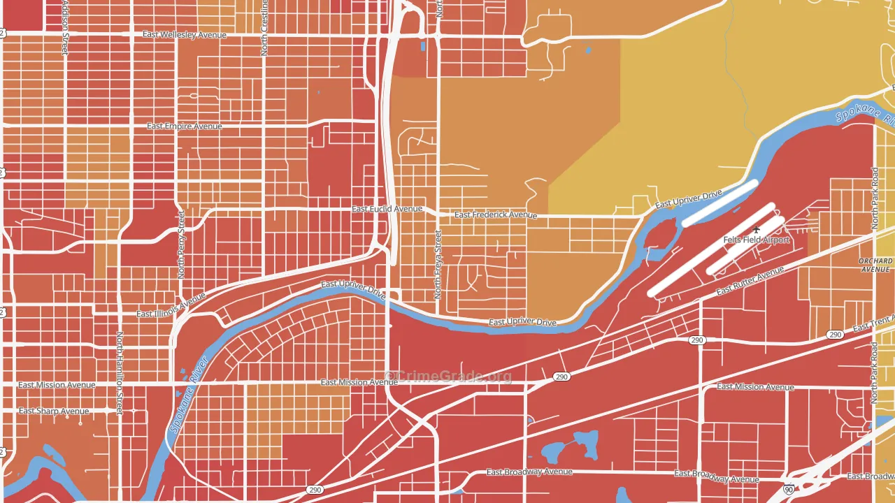 Minnehaha, Spokane, WA Map of Drug-Related Crime Rates