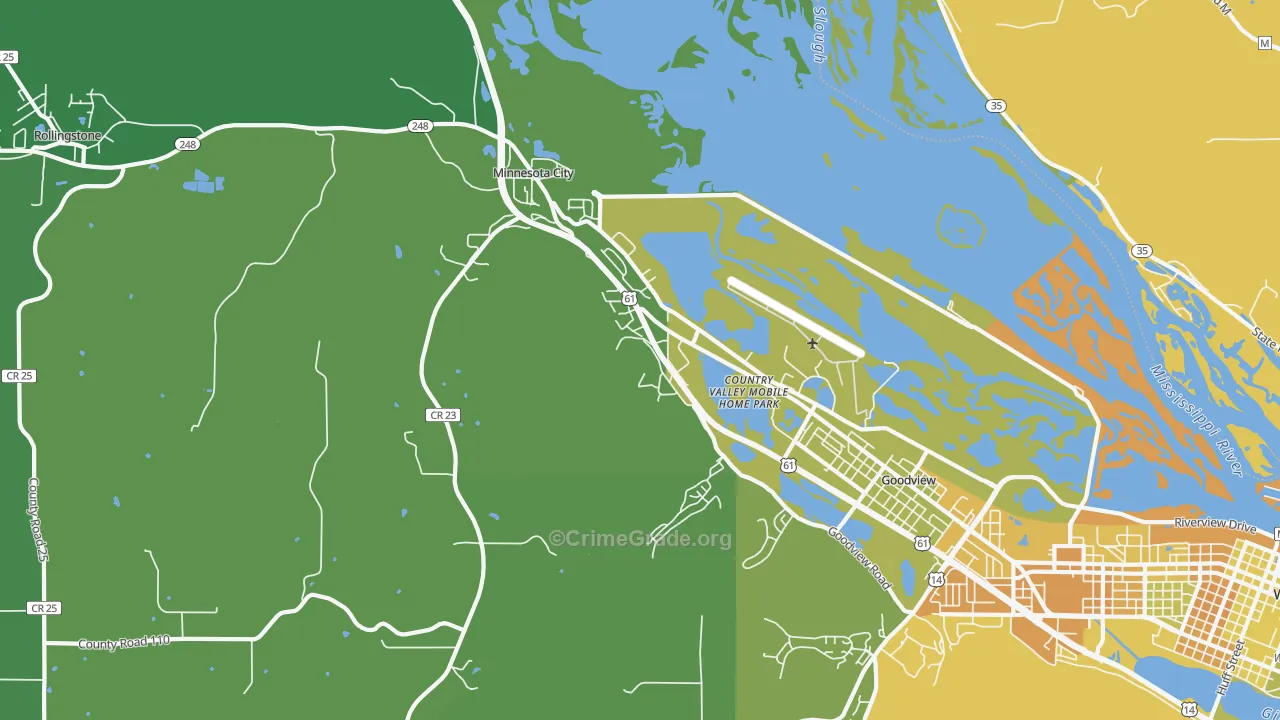 Minnesota City, MN Map of Drug-Related Crime Rates