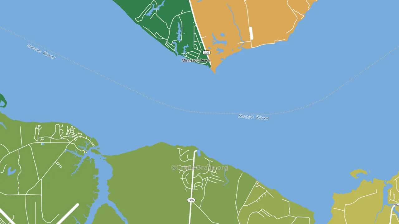 Minnesott Beach, NC Map of Drug-Related Crime Rates