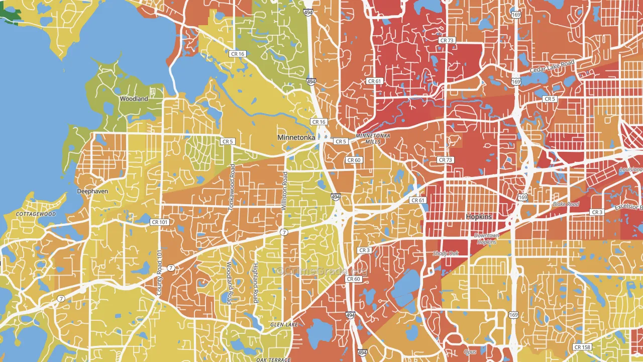 Minnetonka, MN Map of Drug-Related Crime Rates