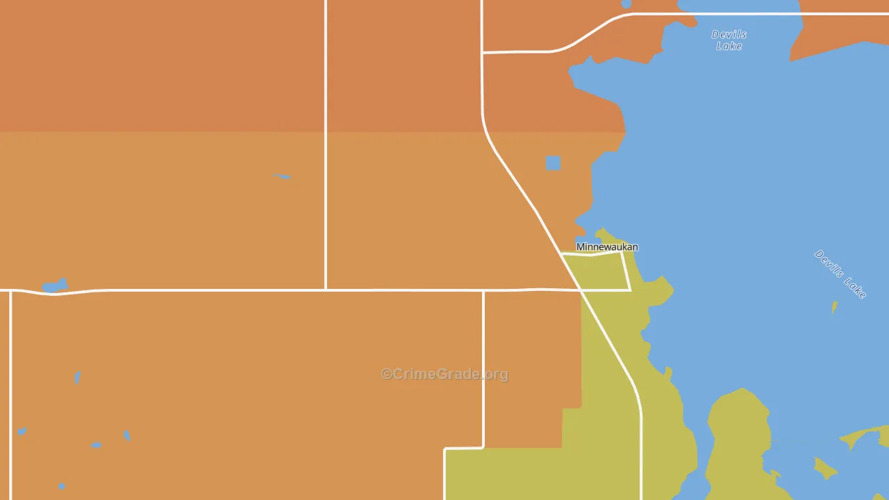 Minnewaukan, ND Map of Drug-Related Crime Rates
