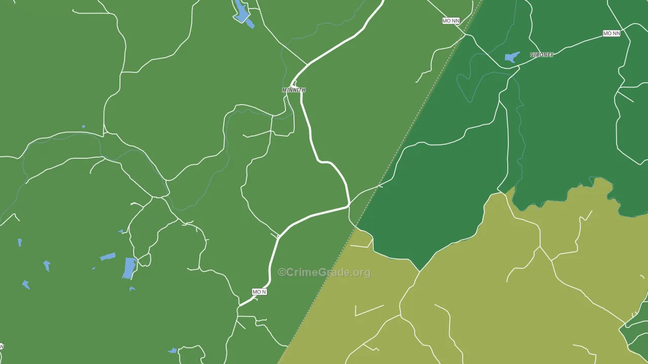 Minnith, MO Map of Drug-Related Crime Rates