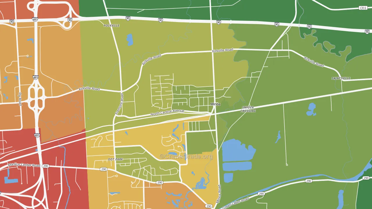 Minoa, NY Map of Drug-Related Crime Rates