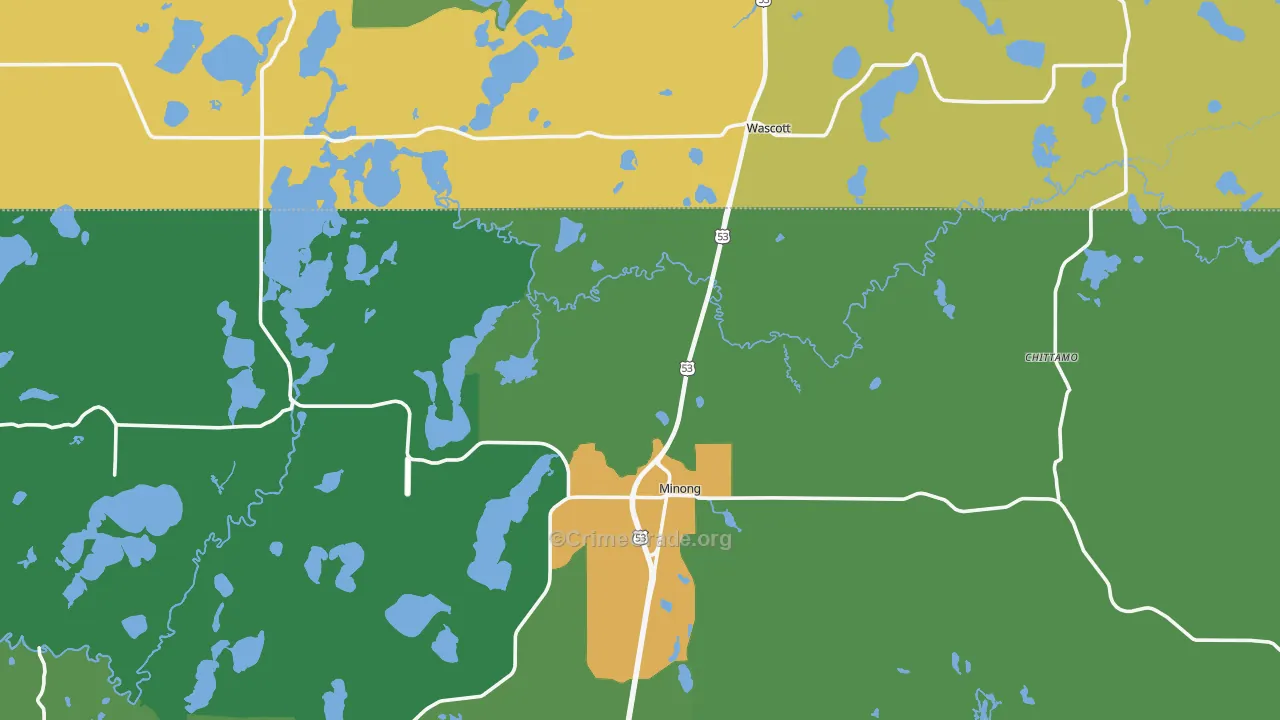 Minong, WI Map of Drug-Related Crime Rates