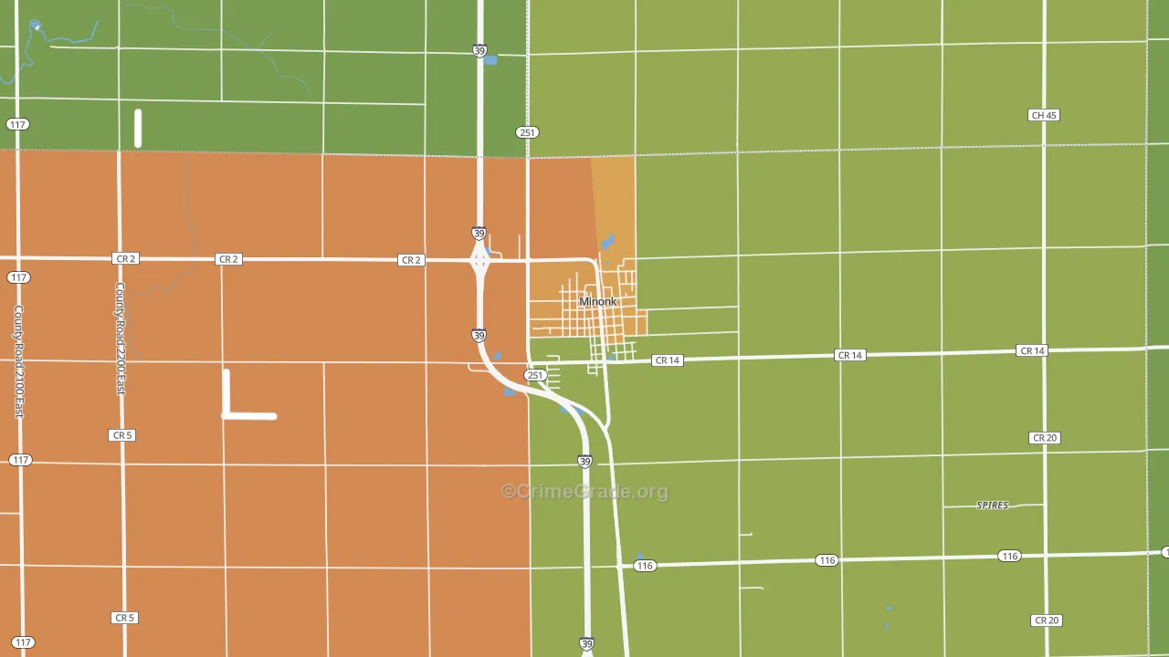 Minonk, IL Map of Drug-Related Crime Rates