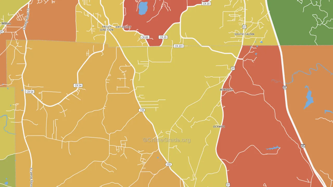 Minooka, AL Map of Drug-Related Crime Rates