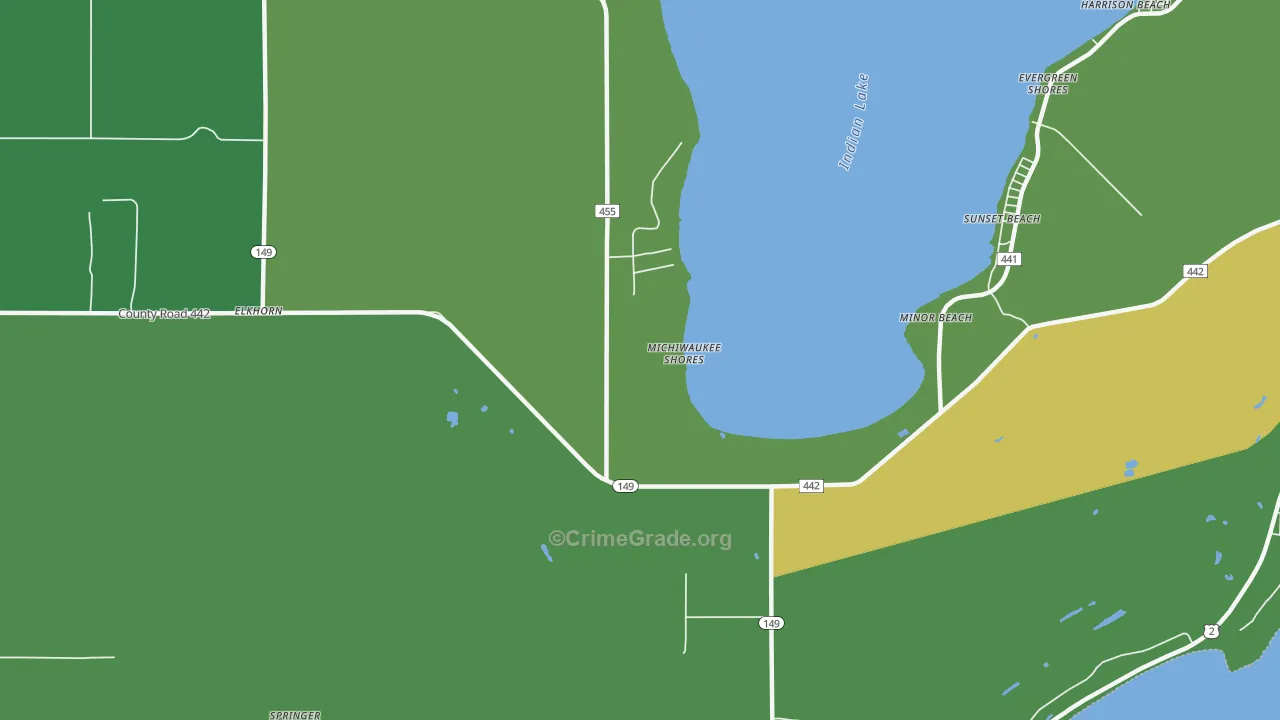 Minor Beach, MI Map of Drug-Related Crime Rates