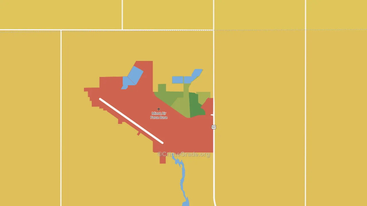 Minot Afb, ND Map of Drug-Related Crime Rates