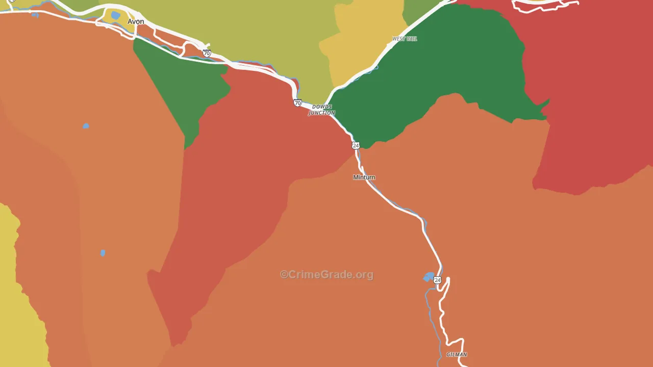Minturn, CO Map of Drug-Related Crime Rates