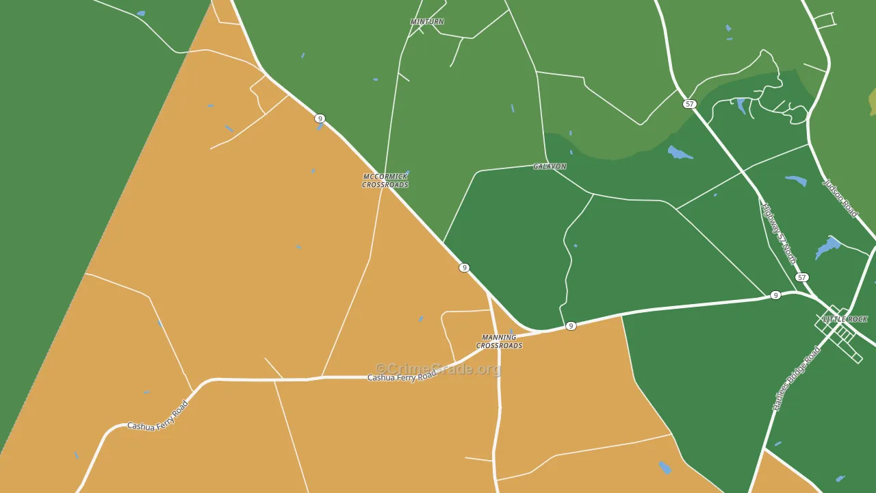 Minturn, SC Map of Drug-Related Crime Rates