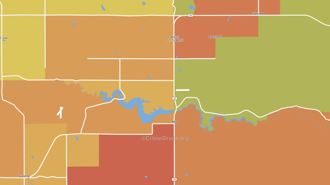 Mio, MI Map of Drug-Related Crime Rates