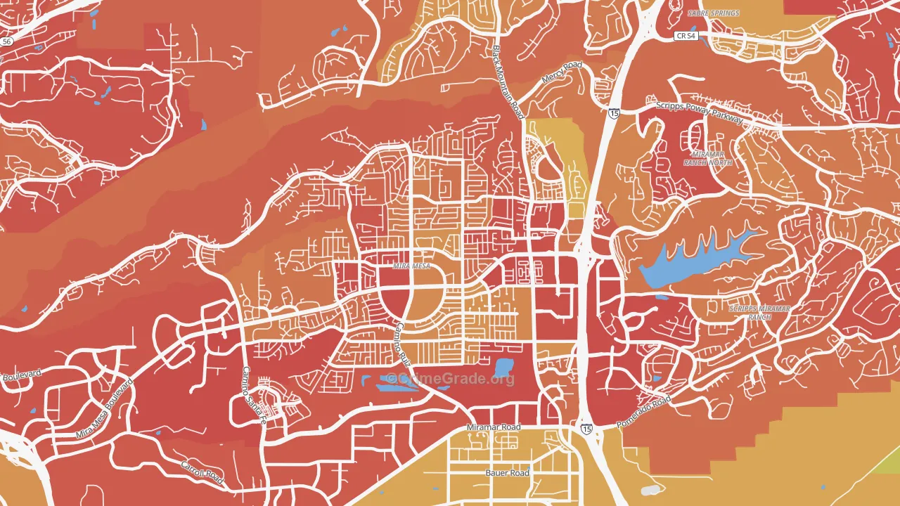 Mira Mesa, San Diego, CA Map of Drug-Related Crime Rates