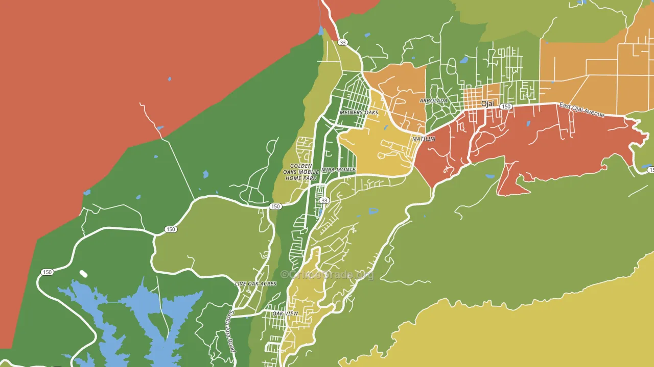 Mira Monte, CA Map of Drug-Related Crime Rates