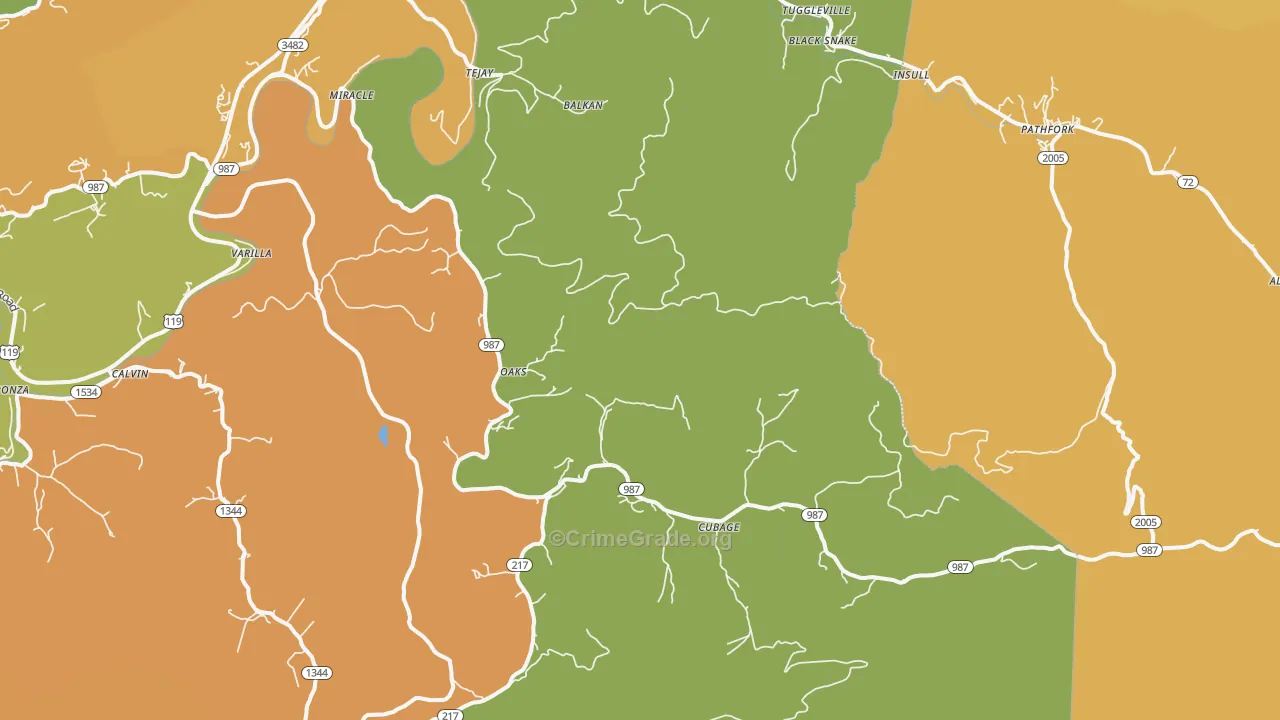 Miracle, KY Map of Drug-Related Crime Rates