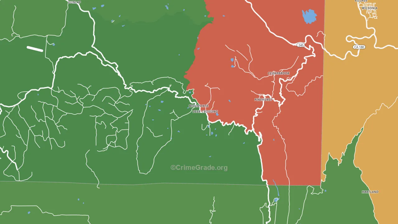 Miramonte, CA Map of Drug-Related Crime Rates
