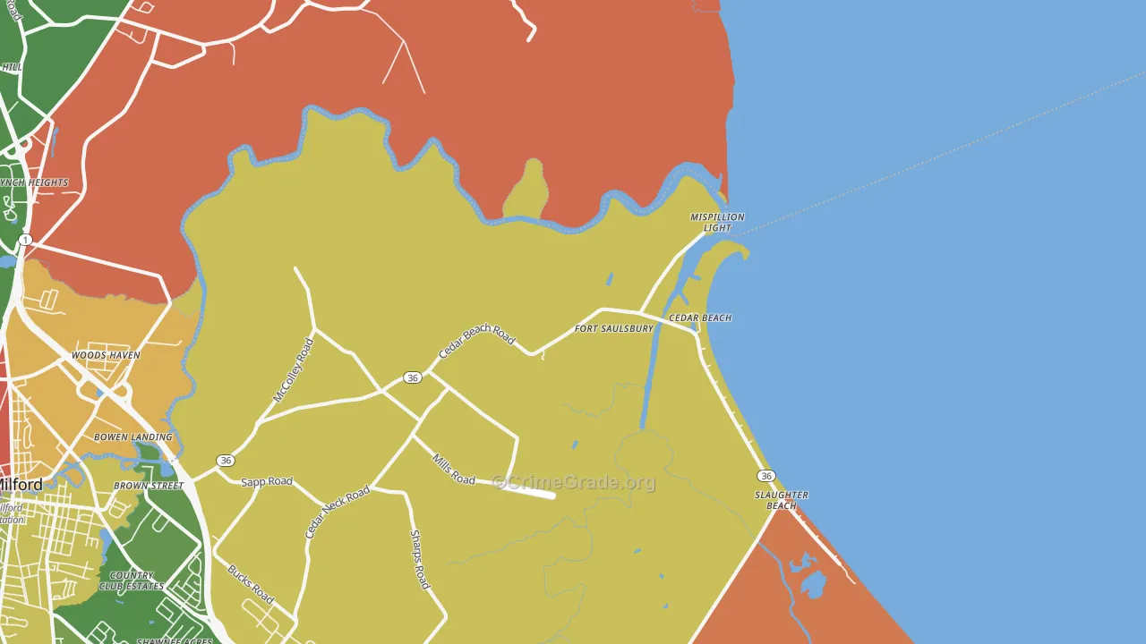 Mispillion Light, DE Map of Drug-Related Crime Rates
