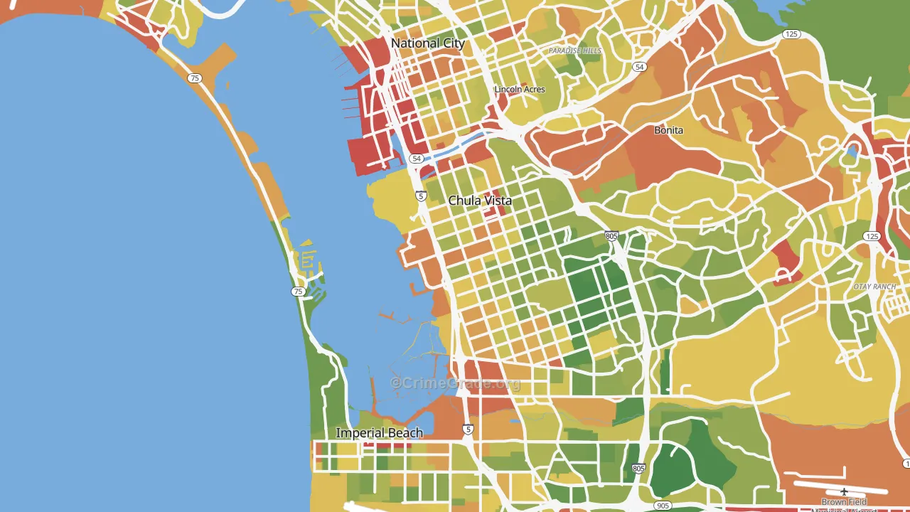 Mission Bay, San Diego, CA Map of Drug-Related Crime Rates