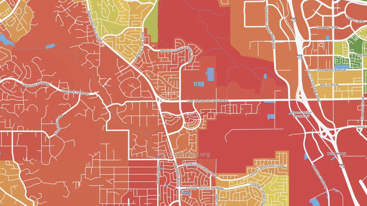 Mission Grove, Riverside, CA Map of Drug-Related Crime Rates