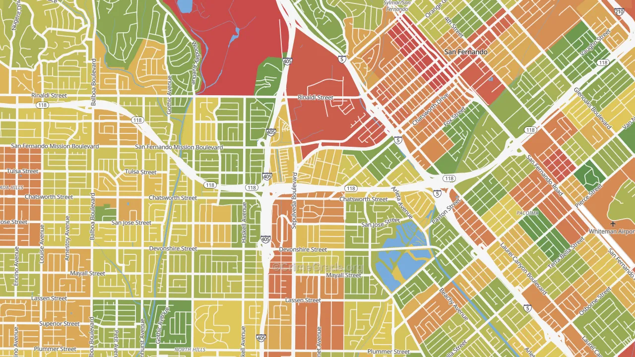 Mission Hills, CA Map of Drug-Related Crime Rates