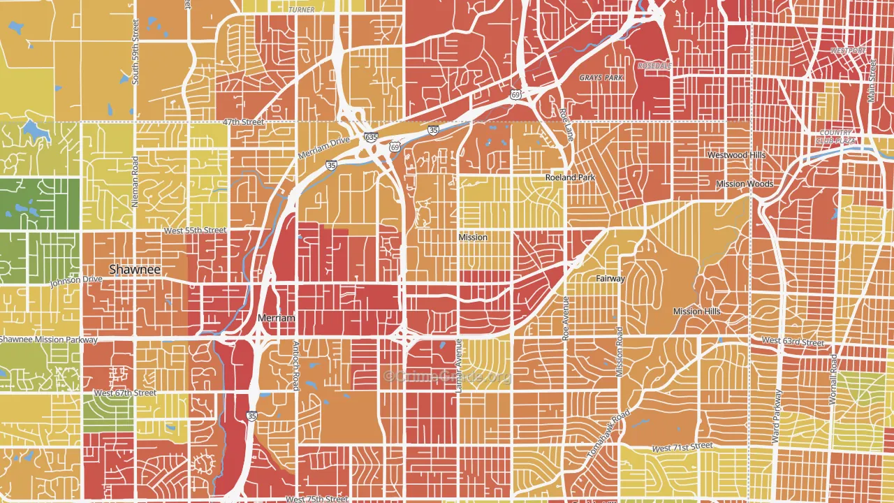 Mission, KS Map of Drug-Related Crime Rates