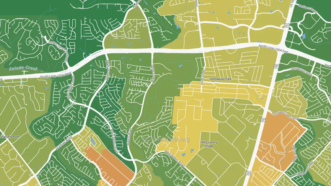 Mission Ridge, San Antonio, TX Map of Drug-Related Crime Rates