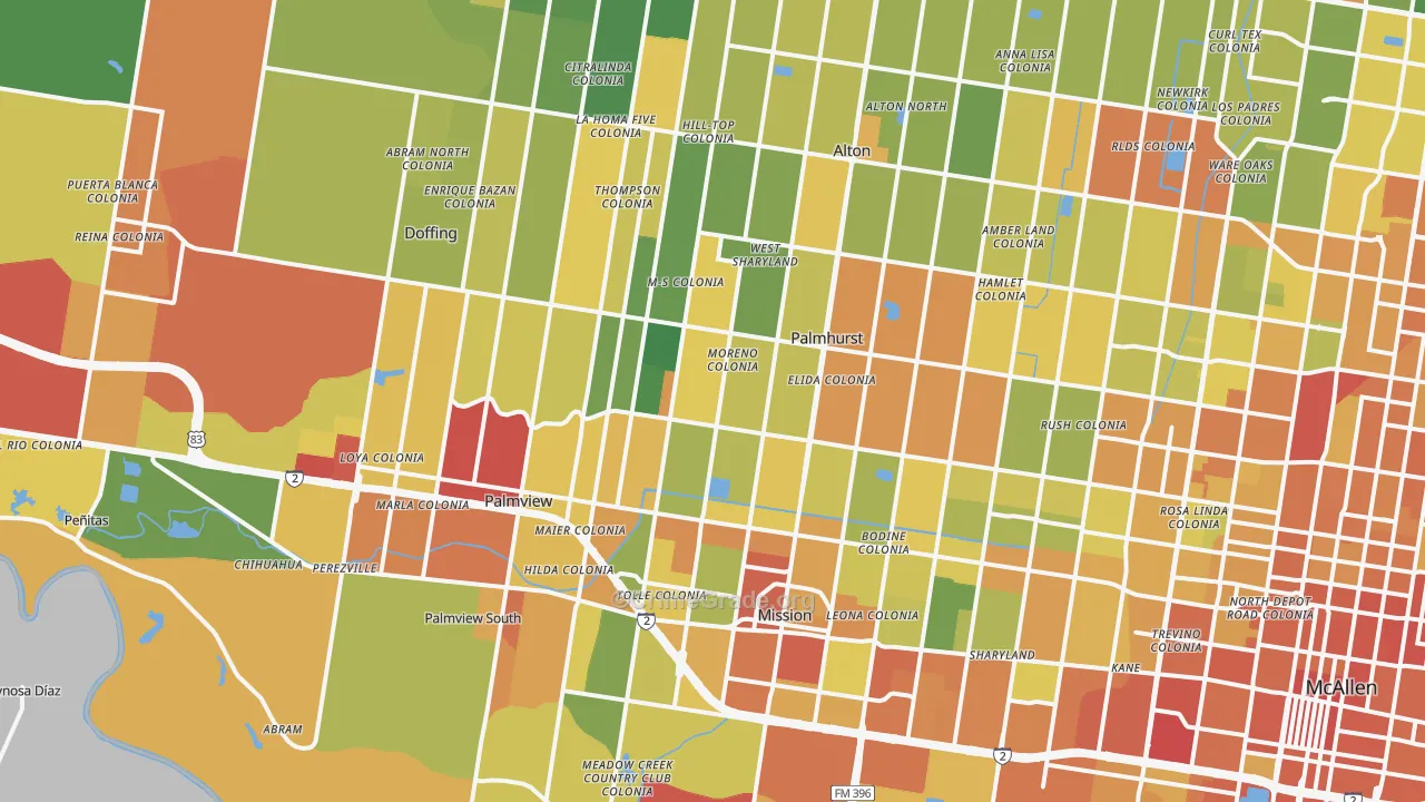 Mission, TX Map of Drug-Related Crime Rates