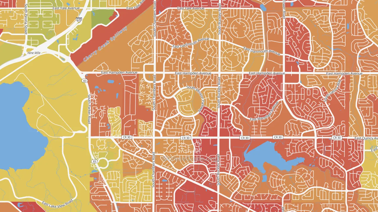 Mission Viejo, Aurora, CO Map of Drug-Related Crime Rates