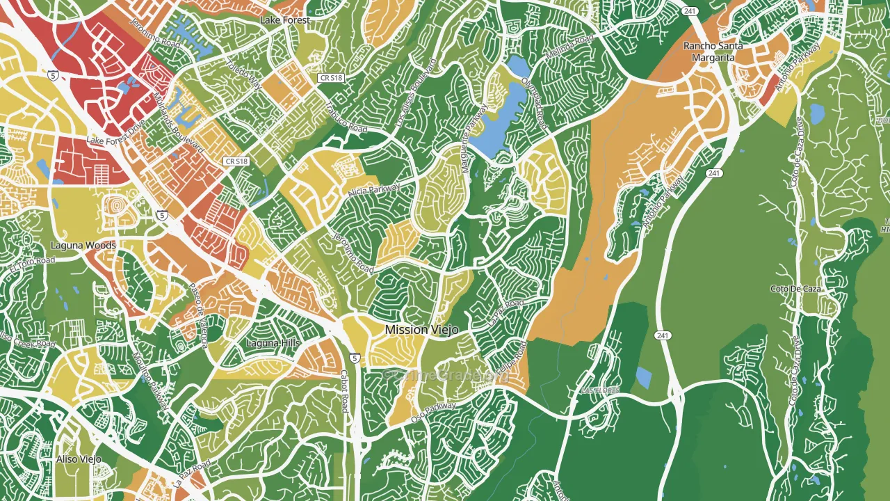 Mission Viejo, CA Map of Drug-Related Crime Rates
