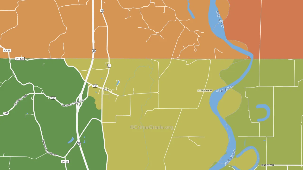 Missionary, LA Map of Drug-Related Crime Rates