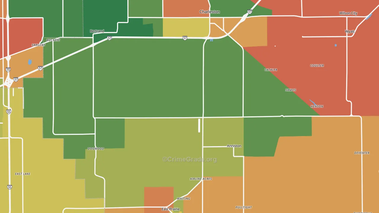 Mississippi County, MO Map of Drug-Related Crime Rates