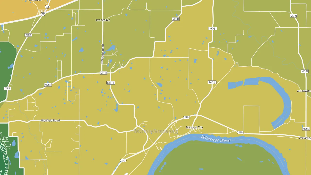 Missouri City, MO Map of Drug-Related Crime Rates